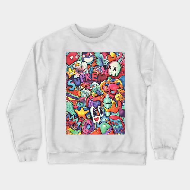 Supreme Doodle Crewneck Sweatshirt by Shrimpy